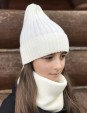 Комплект шапка трюфель с подворотом + снуд (экрю) Комплект шапка трюфель с подворотом + снуд (экрю)