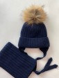 Комплект ( шапка зимняя  с натуральным помпоном +снуд). Цвет: Неви
