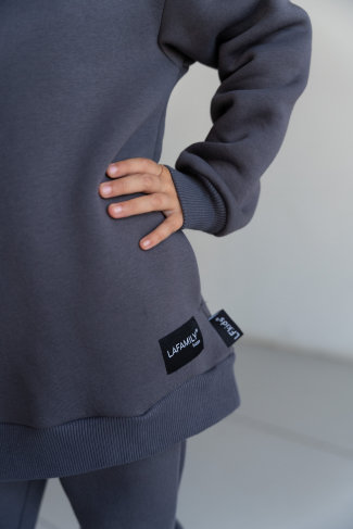 LF kids, костюм с начесом "Over Slim" ( цвет графит). Арт.  LF 888001 