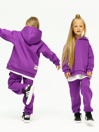 LF kids, костюм с начесом "Over Komfort" ( цвет фиалка). Арт.  д10