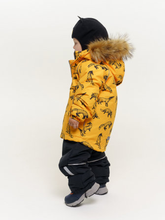PogoKids, комплект зимний с принтом "Лисы", арт Pg88284 (yellow)