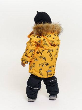 PogoKids, комплект зимний с принтом "Лисы", арт Pg88284 (yellow)