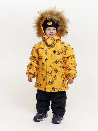 PogoKids, комплект зимний с принтом "Лисы", арт Pg88284 (yellow)