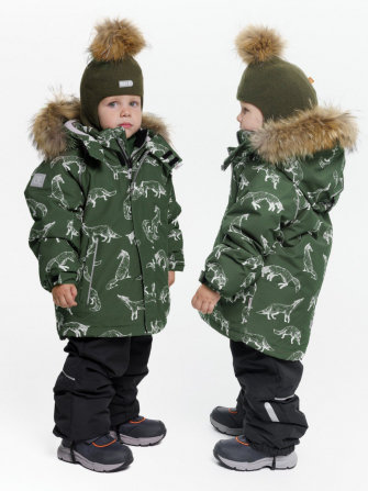 PogoKids, комплект зимний с принтом "Лисы", арт Pg88284 (a.green) 