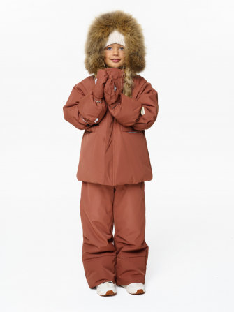 PogoKids, комплект зимний однотонный c крагами, арт Pg88254 (coffee)