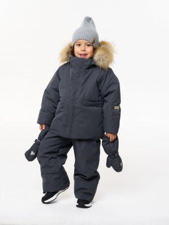 PogoKids, комплект зимний однотонный c крагами, арт Pg88254 (gray)