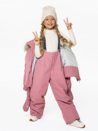 PogoKids, комплект зимний однотонный c крагами, арт Pg88254 (rose)