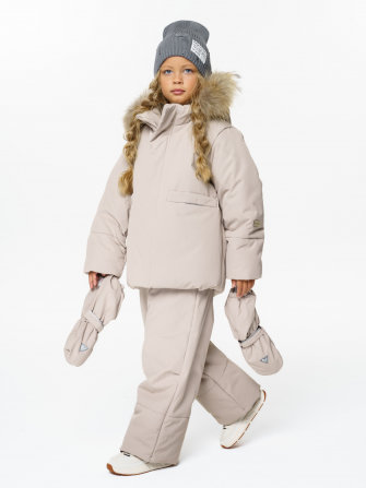 PogoKids, комплект зимний однотонный c крагами, арт Pg88254 (sand)