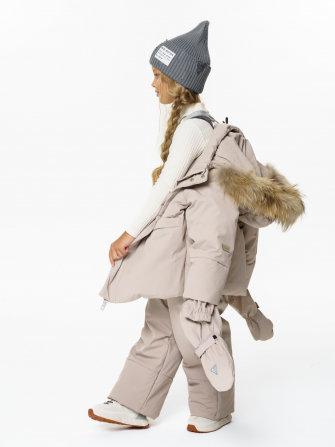 PogoKids, комплект зимний однотонный c крагами, арт Pg88254 (sand)