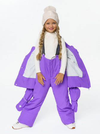 PogoKids, комплект зимний однотонный c крагами, арт Pg88254 (violet)