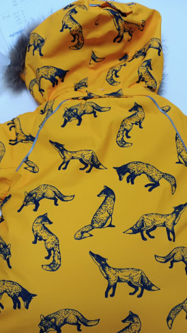PogoKids, комплект зимний с принтом "Лисы", арт Pg88284 (yellow) ДЕФЕКТ