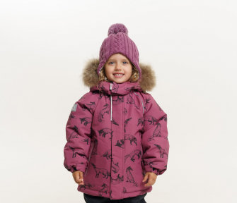 PogoKids, КУРТКА зимняя с принтом "Лисы", арт Pg88284 (red) 
