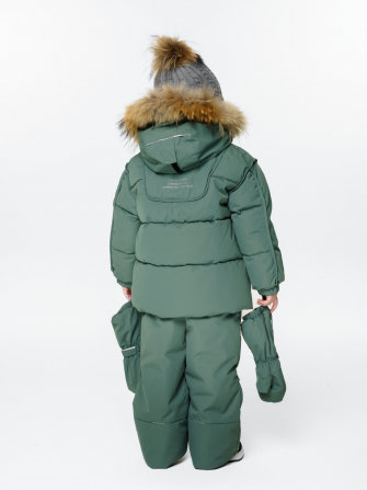 PogoKids, комплект зимний однотонный c крагами c логотипом на спине, арт Pg88259 (a.green)