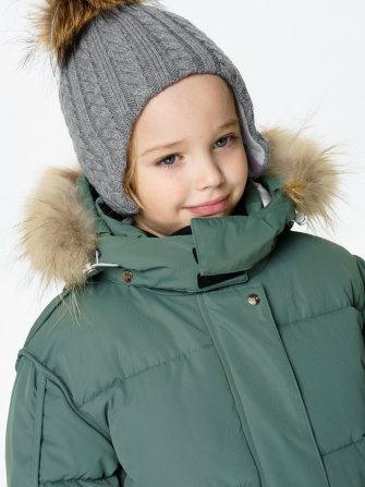 PogoKids, комплект зимний однотонный c крагами c логотипом на спине, арт Pg88259 (a.green)