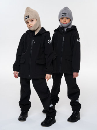 LFkids,  ШТАНЫ софтшелл непромокаемые цвет черный