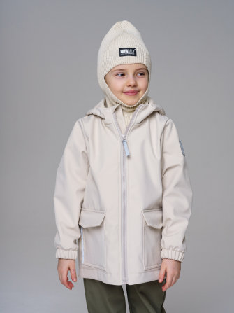 LFkids,  костюм софтшелл непромокаемый цвет молочный + оливковый ! ДЕФЕКТ !