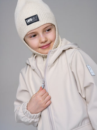 LFkids,  костюм софтшелл непромокаемый цвет молочный + оливковый
