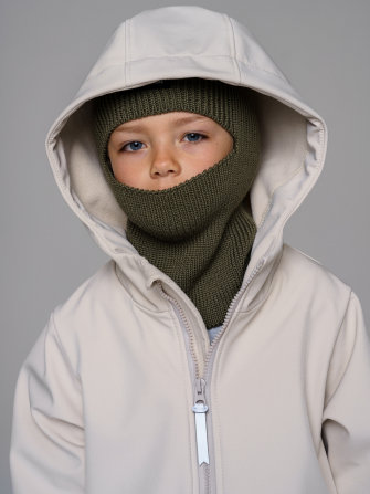 LFkids,  костюм софтшелл непромокаемый цвет молочный + оливковый