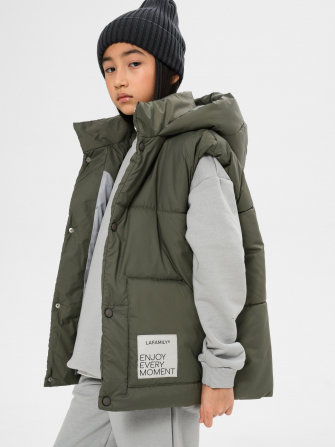 LF kids, жилет демисезонный с капюшоном, цвет оливка
