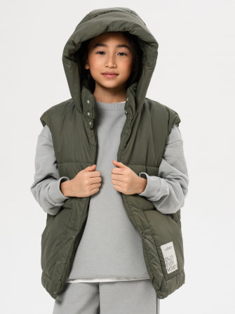 LF kids, жилет демисезонный с капюшоном, цвет оливка