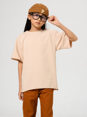 Футболка оверсайз от LF Kids,  цвет кремовый