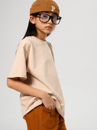 Футболка оверсайз от LF Kids,  цвет кремовый