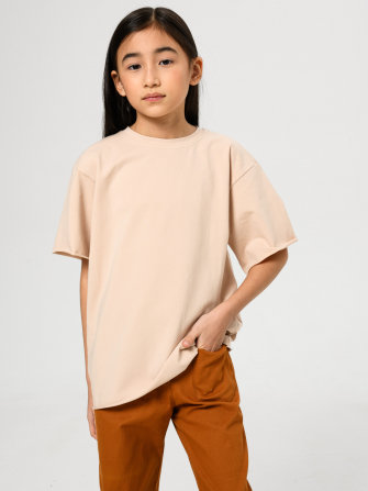 Футболка оверсайз от LF Kids,  цвет кремовый