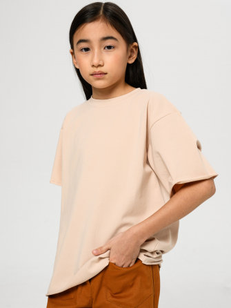 Футболка оверсайз от LF Kids,  цвет кремовый