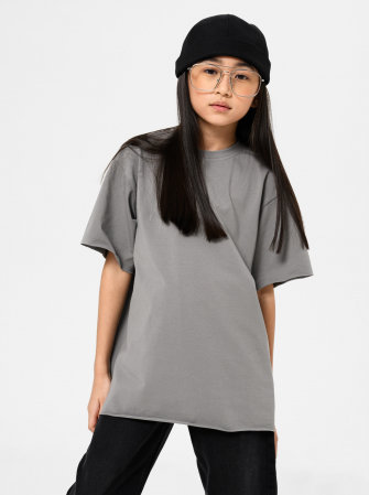 Футболка оверсайз от LF Kids,  цвет серый
