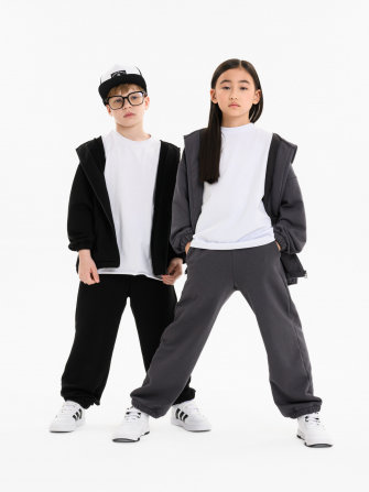 LF kids, костюм “Зип” спортивный на молнии с капюшоном (цвет серый) ! ДЕФЕКТ !