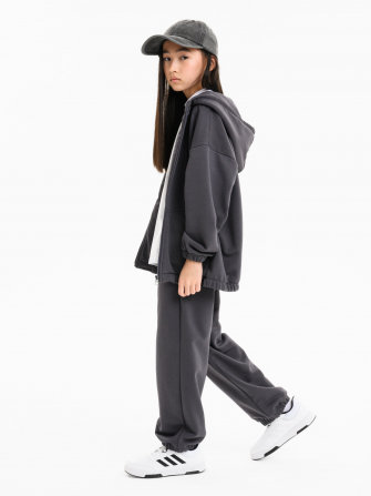 LF kids, костюм “Зип” спортивный на молнии с капюшоном (цвет серый) ! ДЕФЕКТ !