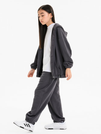LF kids, костюм “Зип” спортивный на молнии с капюшоном (цвет серый) ! ДЕФЕКТ !