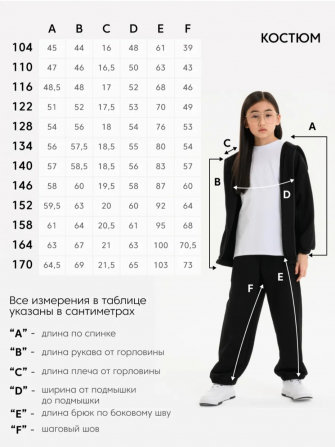 LF kids, костюм “Зип” спортивный на молнии с капюшоном (цвет черный)