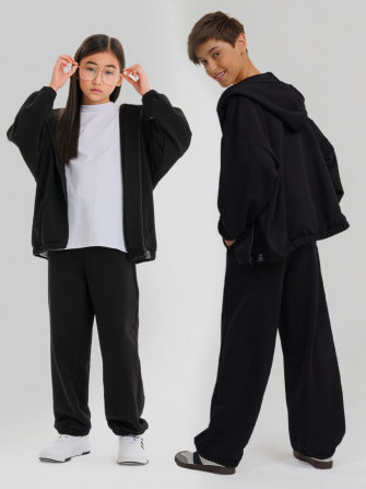 LF kids, костюм “Зип” спортивный на молнии с капюшоном (цвет черный)