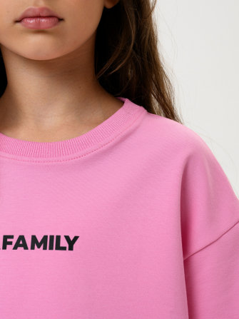 LAFAMILY, костюм для девочки штаны с футболкой, цвет розовый