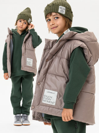 LF kids, жилет демисезонный с капюшоном, цвет капучино