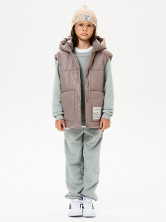 LF kids, жилет демисезонный с капюшоном, цвет капучино