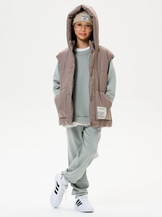 LF kids, жилет демисезонный с капюшоном, цвет капучино
