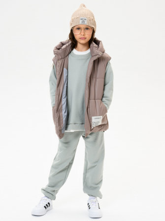 LF kids, жилет демисезонный с капюшоном, цвет капучино