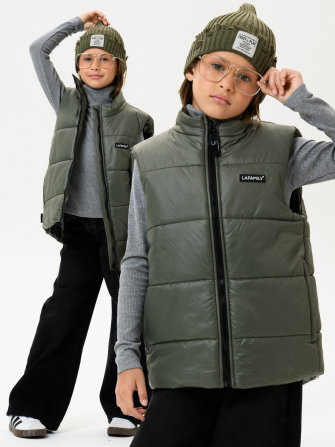  LF kids, жилет демисезонный, цвет Оливка-глянцевый