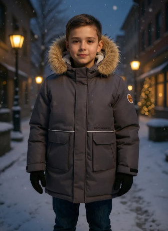PogoKids, парка зимняя для мальчика (d.gray - сине-фиолетовый), арт. 88285