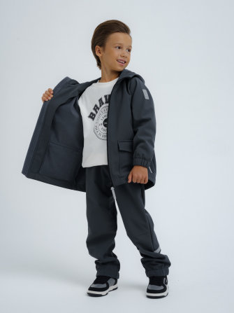 LFkids,  КУРТКА софтшелл непромокаемая цвет графит
