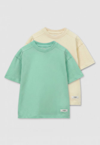 Комплект футболок от LF Kids, цвет тиффани+молочный