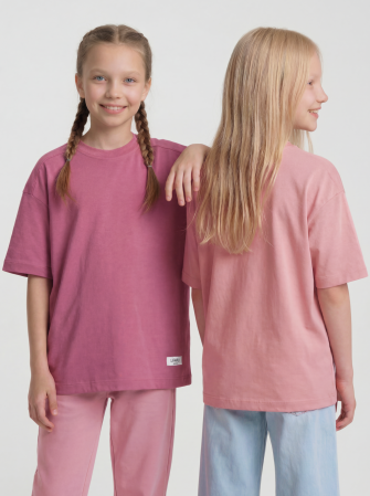 Комплект футболок от LF Kids, цвет винный+пудровый