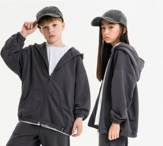 LF kids, толстовка на замке (цвет графит).  Арт.  ЗИП-01