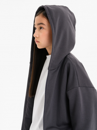 LF kids, толстовка на замке (цвет графит).  Арт.  ЗИП-01