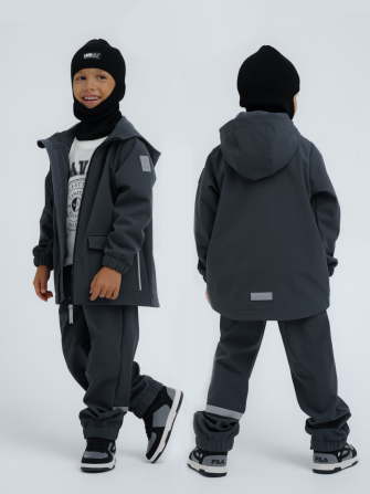 LFkids,  костюм софтшелл непромокаемый цвет графит