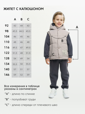 LF kids, жилет демисезонный с капюшоном, цвет черный