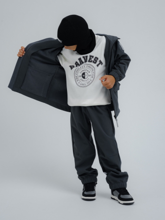 КОПИЯ LFkids,  БРЮКИ софтшелл непромокаемые цвет графит